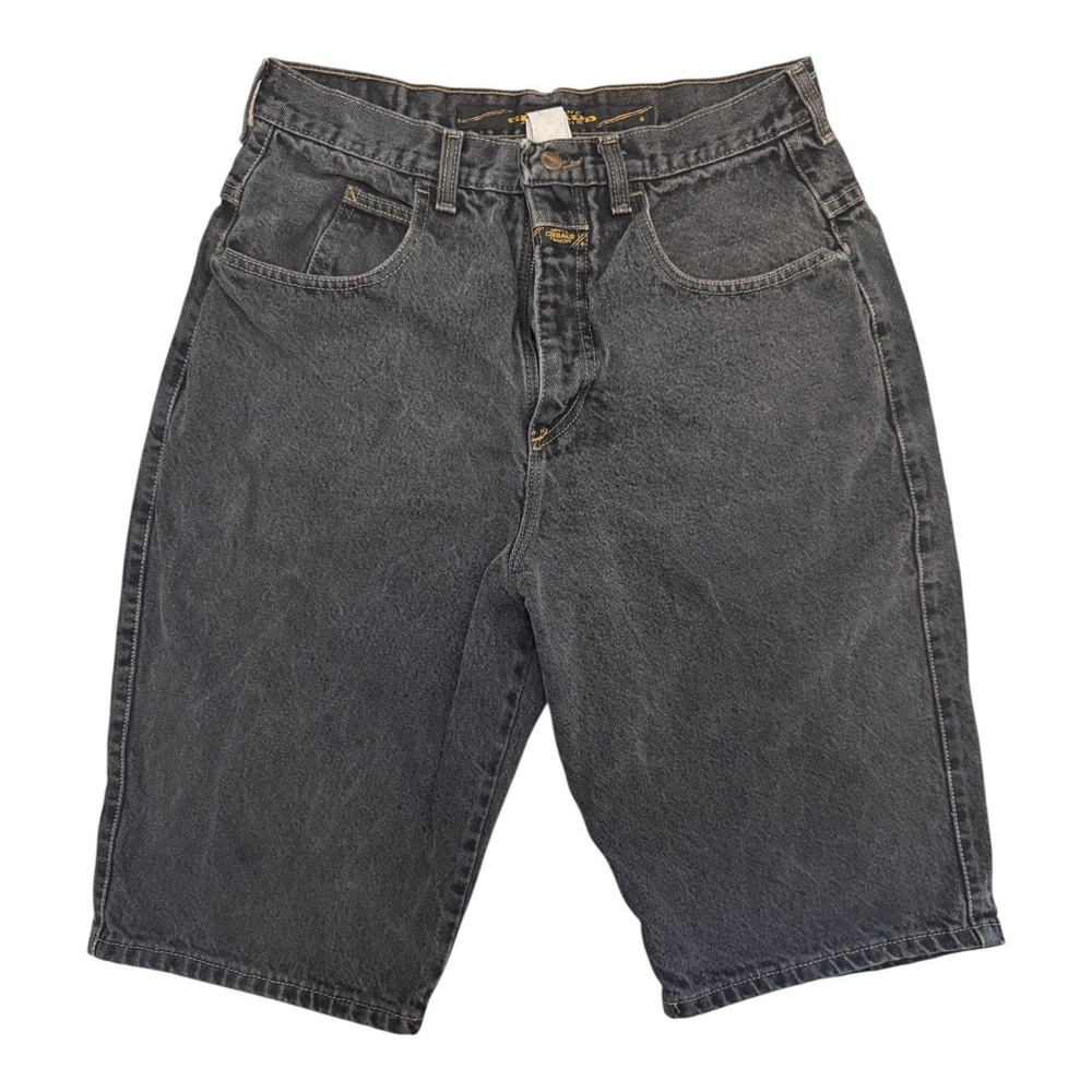 Vintage Marithe Francois Girbaud Jorts Mens 30 Black Denim Baggy Made in USA 7/8